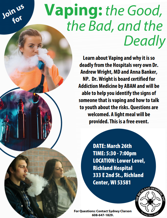 Vaping Seminar offered by the Richland Hospital