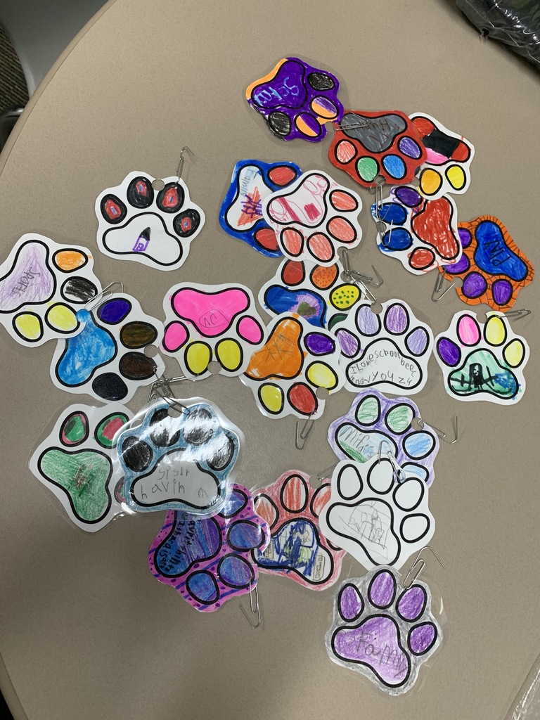1st Grade Bulldog paw print ornaments