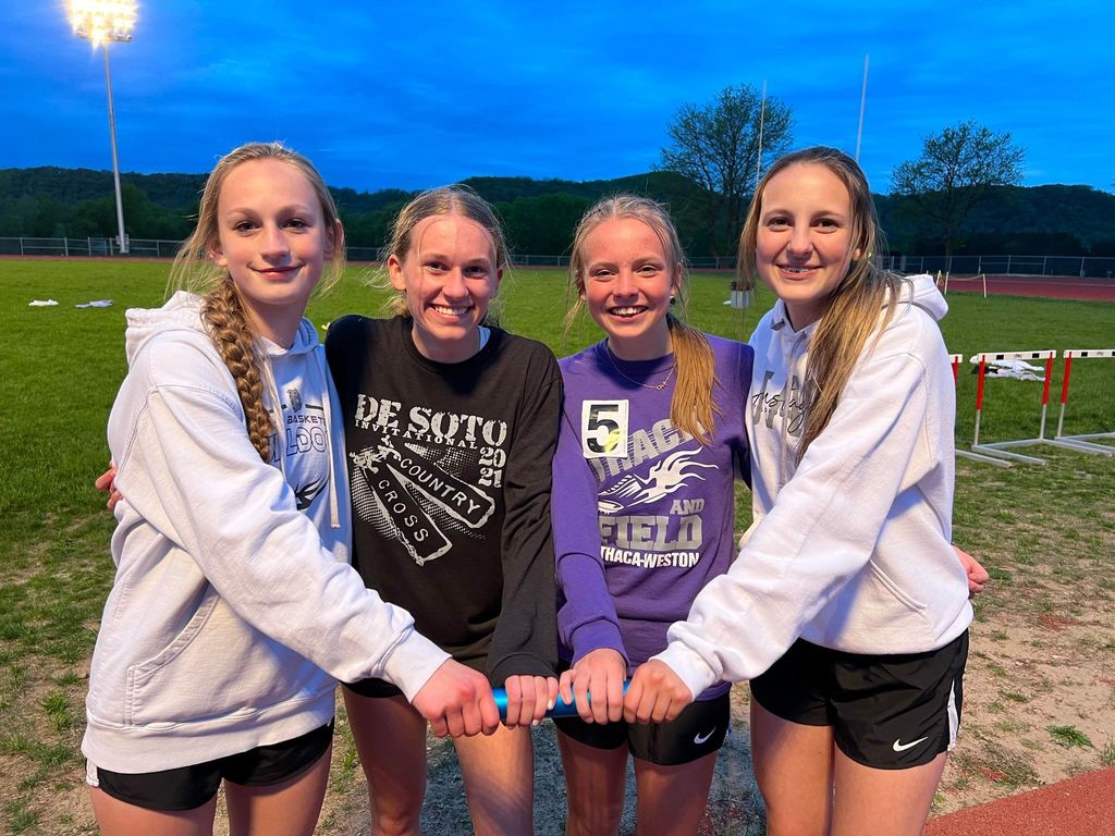 Ithaca/Weston Girls 3200m relay team breaks Ridge and Valley Conference Track and Field Meet record