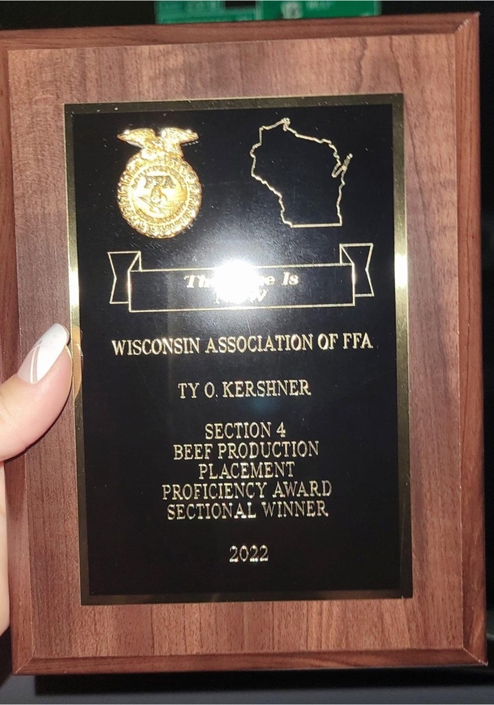 Ty Kershner receives state FFA award