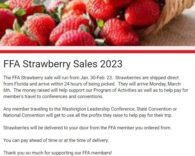 FFA Strawberry sale