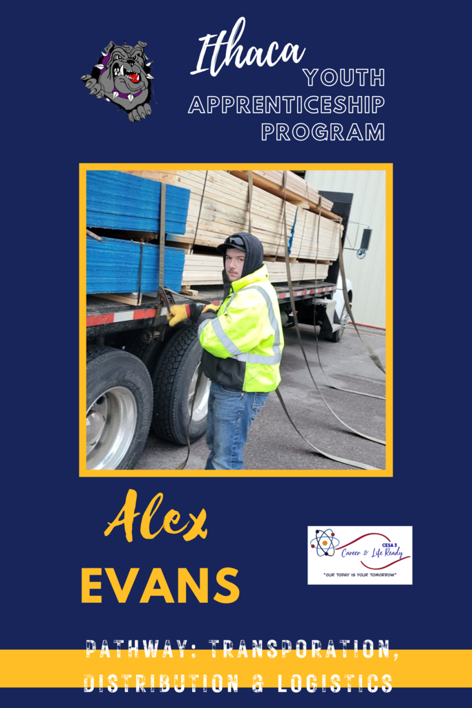 Ithaca Youth Apprenticeship Transportation, Distribution & Logistics pathway, Alex Evans, junior