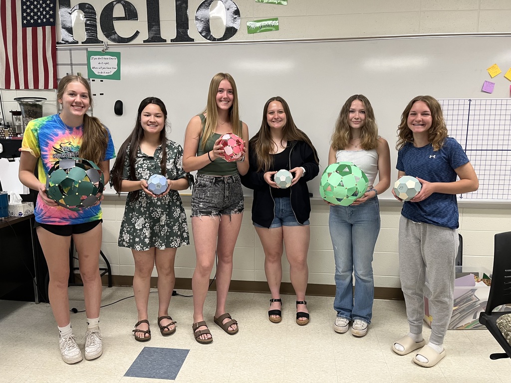 Mrs Boland's Geometry classes wind balls and soccer balls